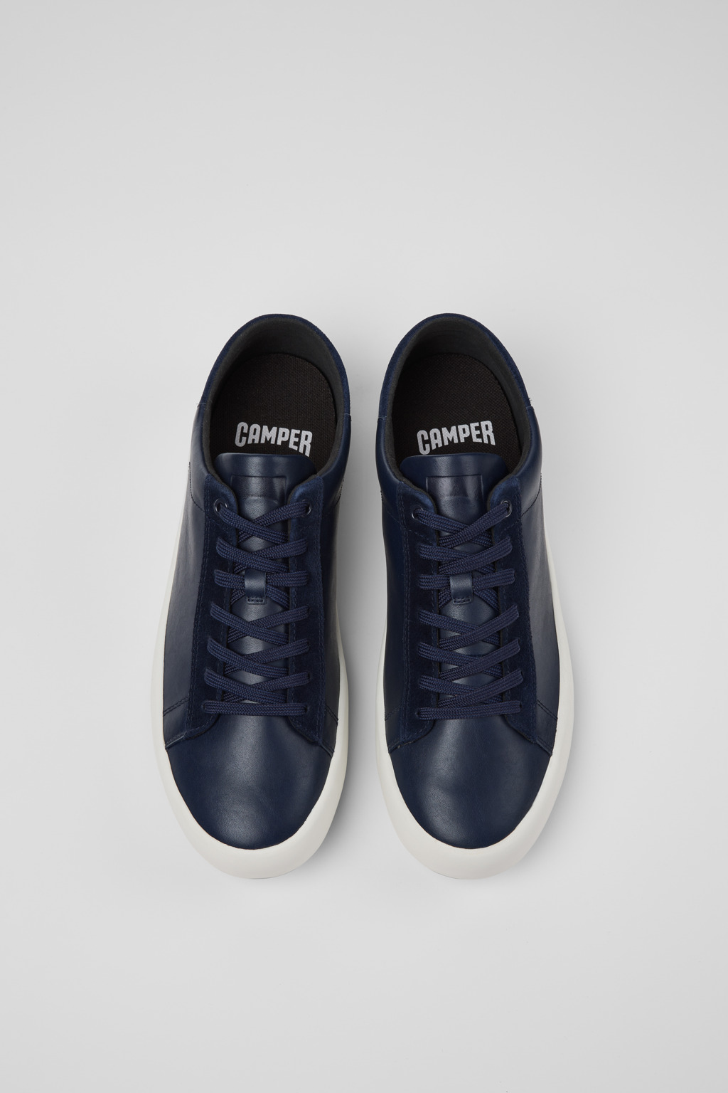 Andratx Blue Leather and Nubuck Sneakers for Men. - Image 4