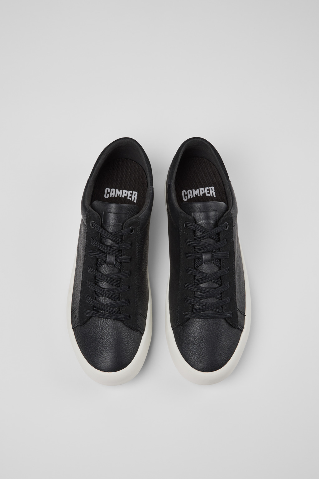 Andratx Black Leather and Nubuck Sneakers for Men. - Image 4