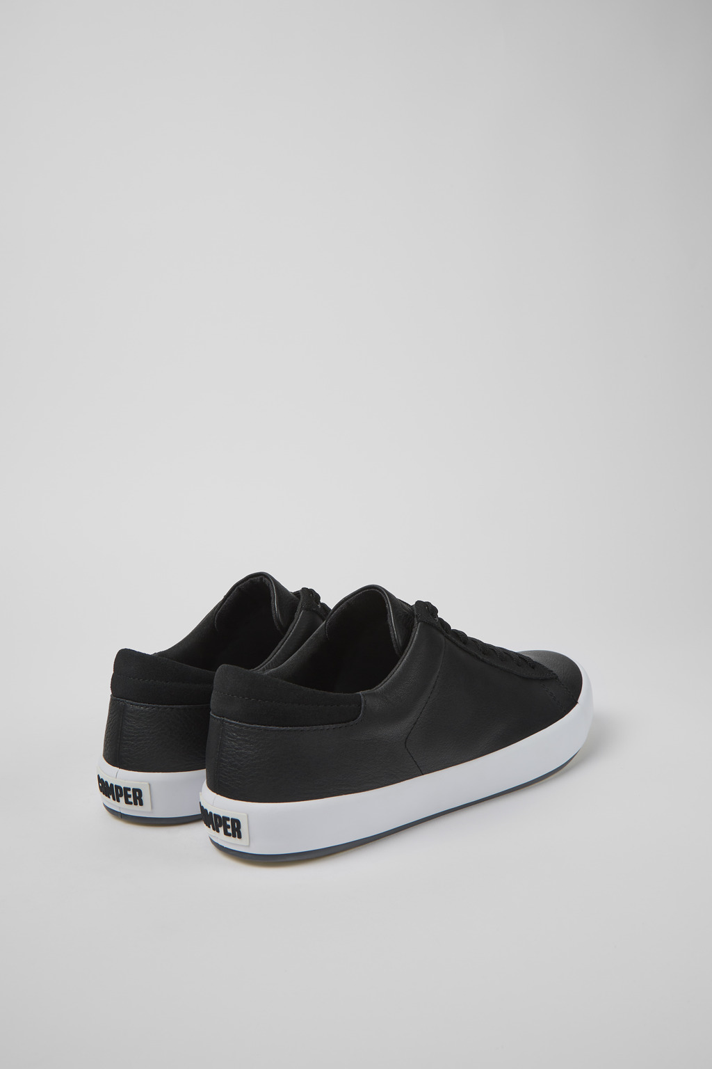 Andratx Black Leather and Nubuck Sneakers for Men. - Image 3