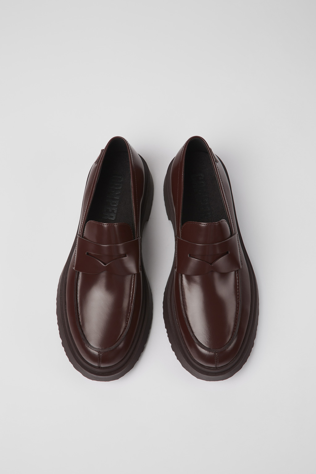 Walden Burgundy leather loafers for men - Image 4