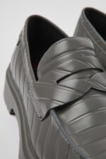 Twins Gray leather loafers for men