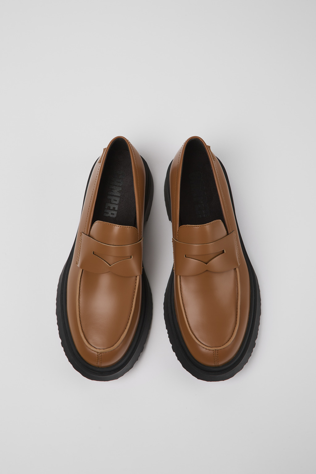 Walden Brown leather loafers for men - Image 4