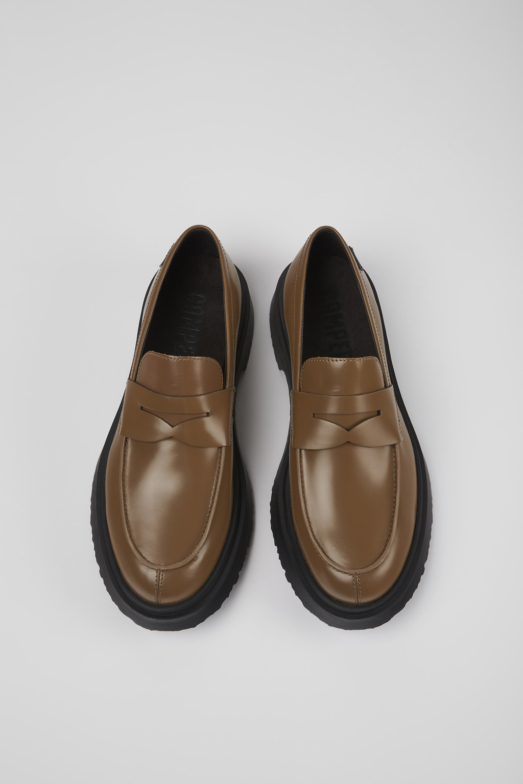 Walden Brown leather loafers for men - Image 4