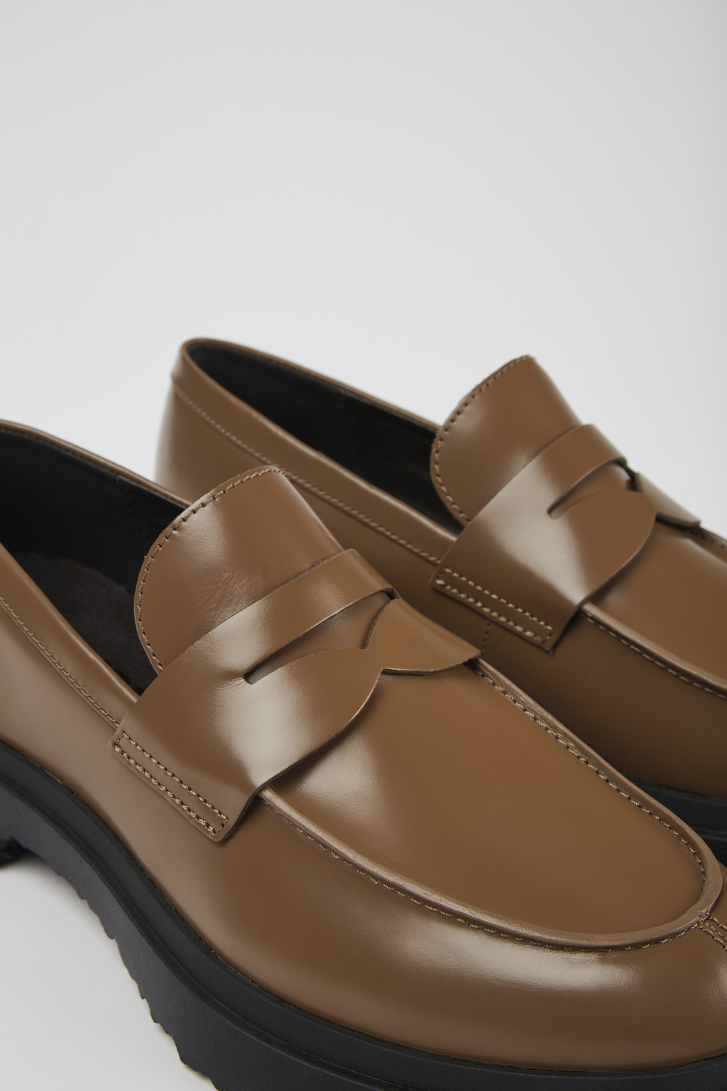 Walden Brown leather loafers for men