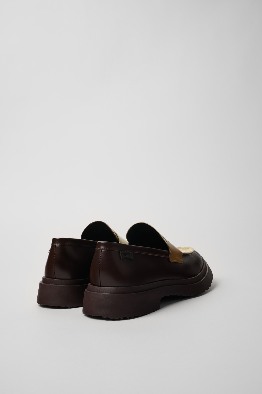 Twins Brown and white leather loafers for men - Image 3