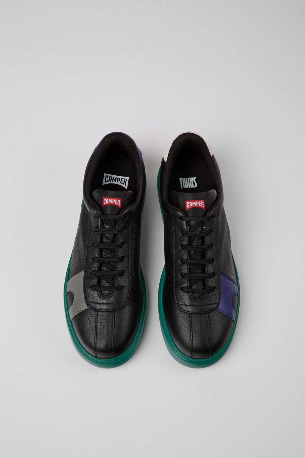 Twins Black leather sneakers for men - Image 4