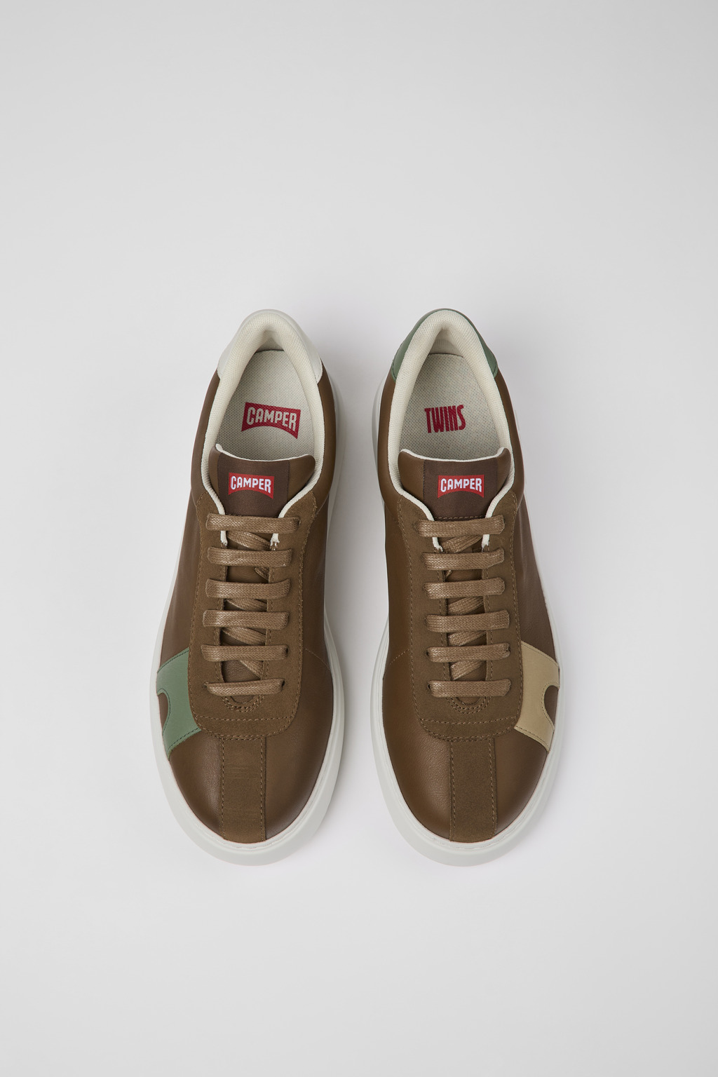 Twins Brown leather and nubuck sneakers for men - Image 4