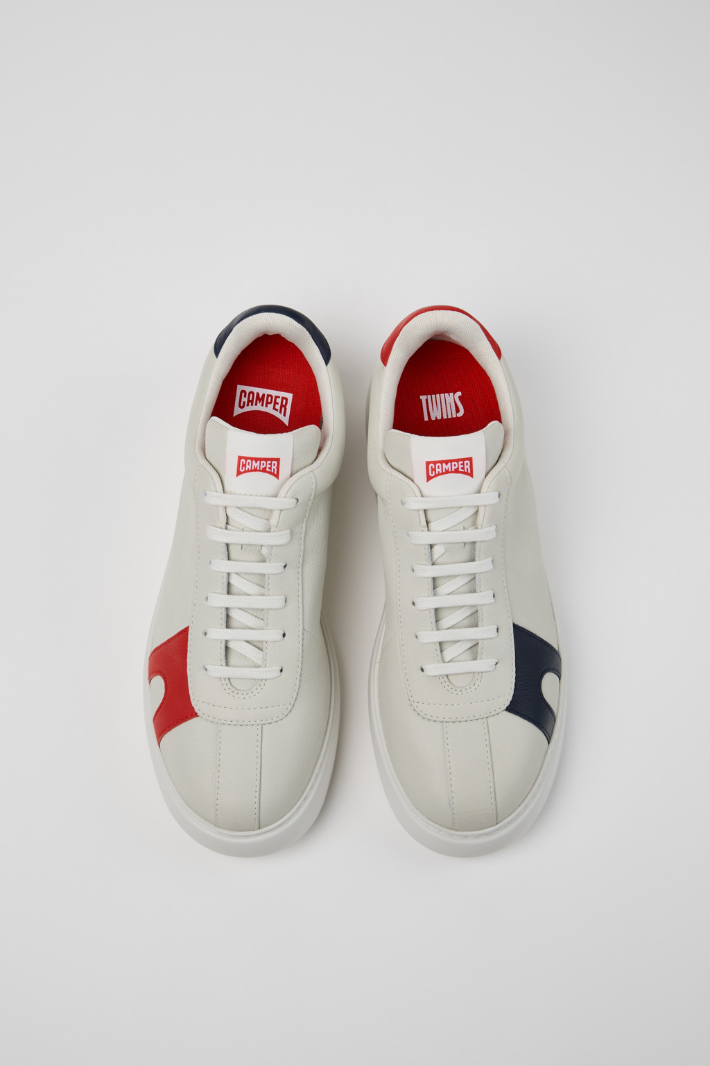 Twins Multicolor Non-Dyed Leather Sneakers for Men. - Image 4