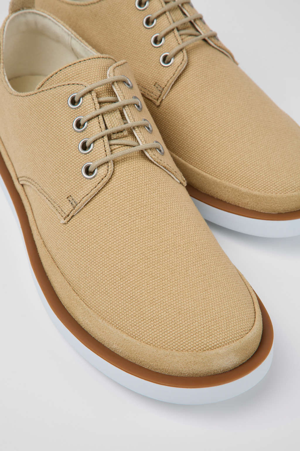 Wagon Beige textile and nubuck shoes for men