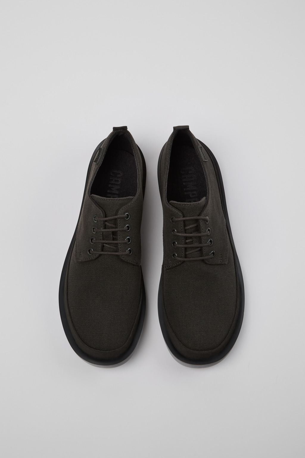 Wagon Gray Recycled Cotton and Nubuck Shoes for Men. - Image 4