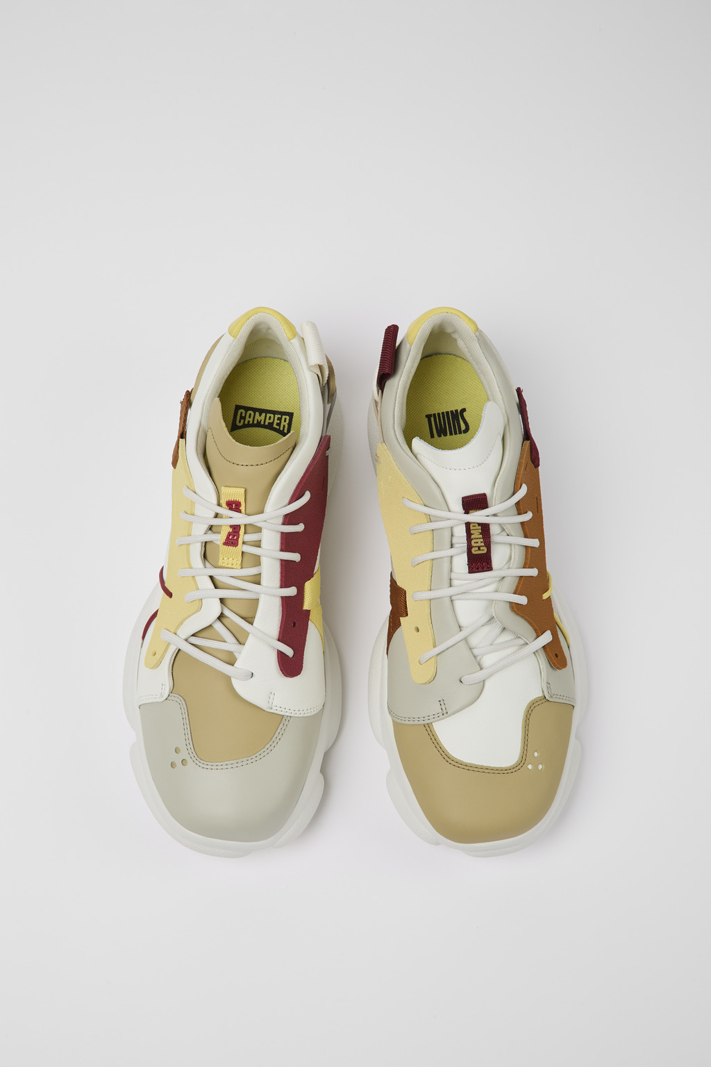 Twins Multicolored leather and textile sneakers for men - Image 4
