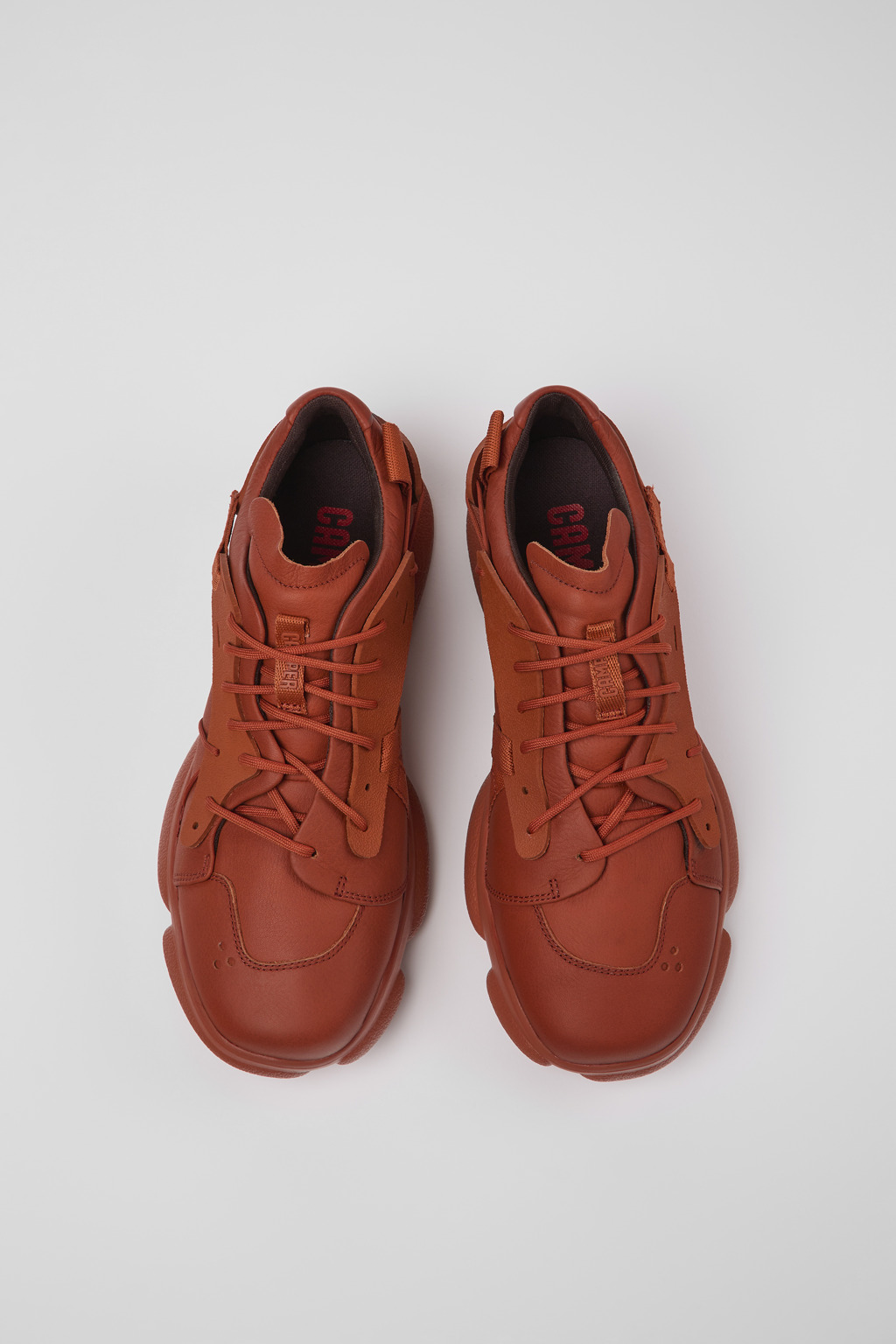 Karst Red leather and textile sneakers for men - Image 4