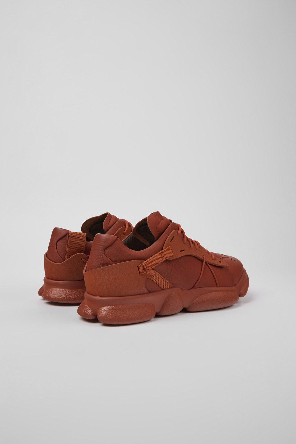 Karst Red leather and textile sneakers for men - Image 3