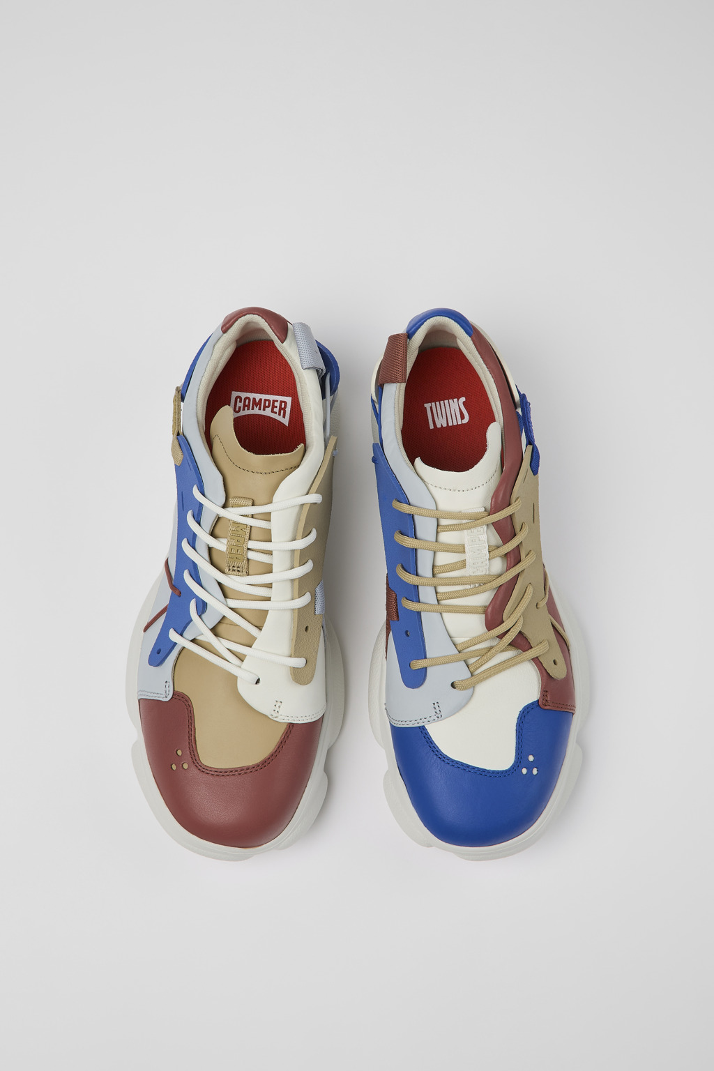 Twins Multicolored Leather/Textile Sneaker for Men - Image 4