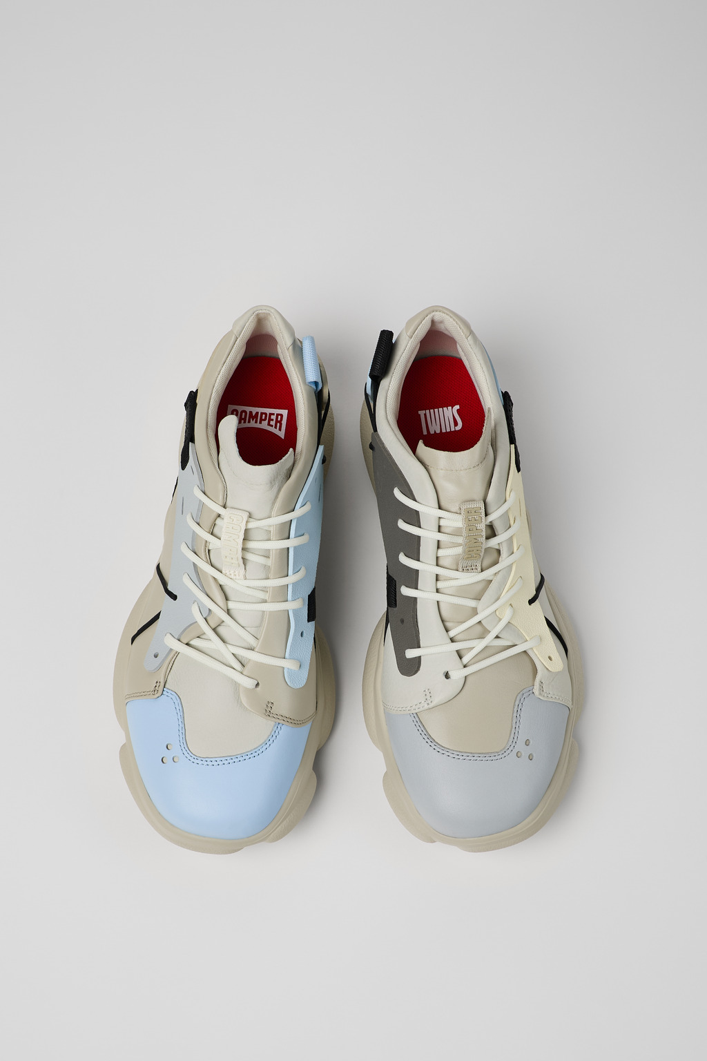 Twins Multicolored leather and textile sneakers for men - Image 4