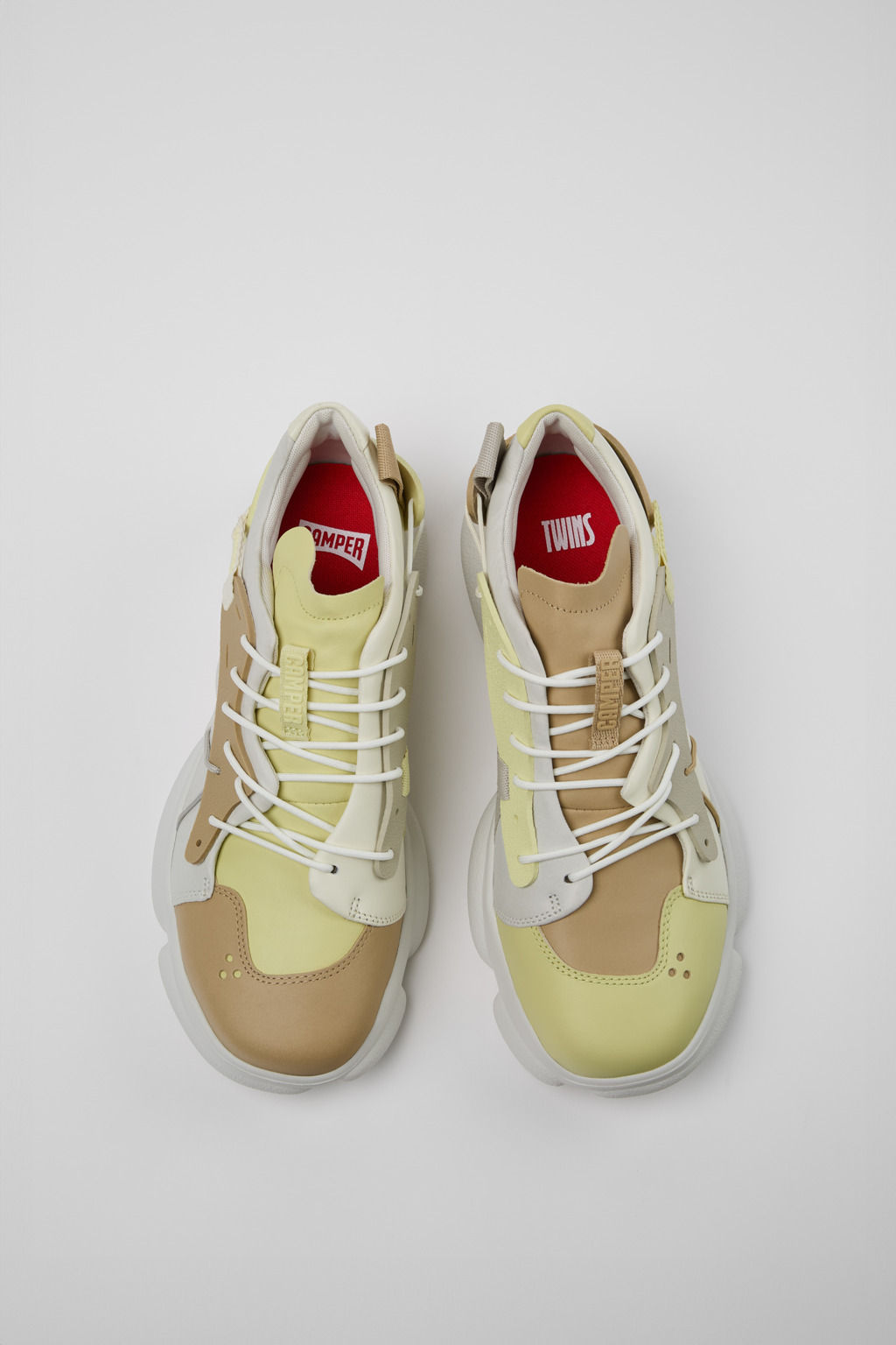 Twins Multicolor Leather/Textile Sneakers for Men. - Image 4