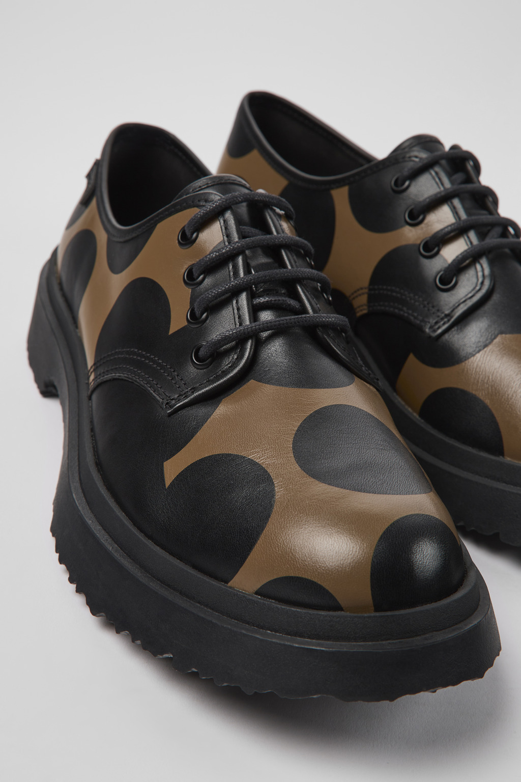 Twins Black and brown leather shoes for men