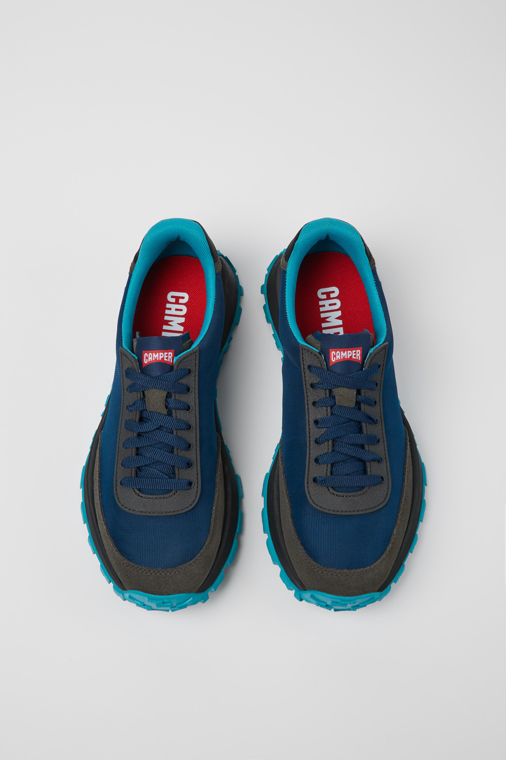 Drift Trail VIBRAM Blue recycled PET and nubuck sneakers for men - Image 4