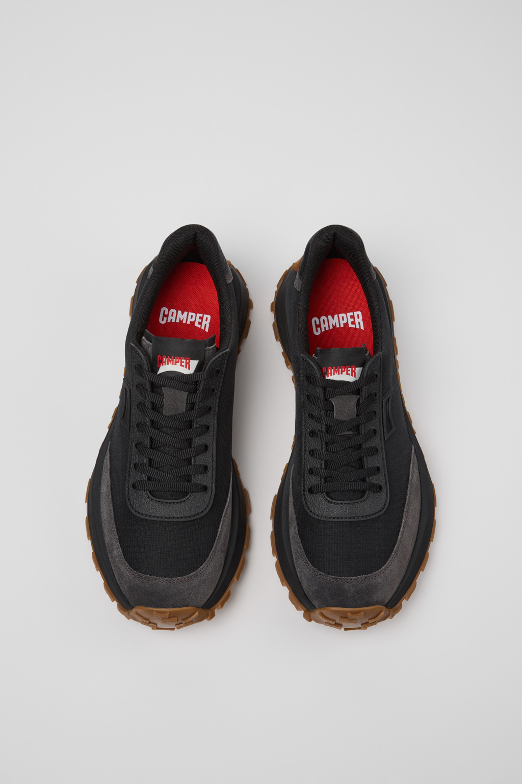 Drift Trail Black Textile and Nubuck Leather Sneakers for Men. - Image 4