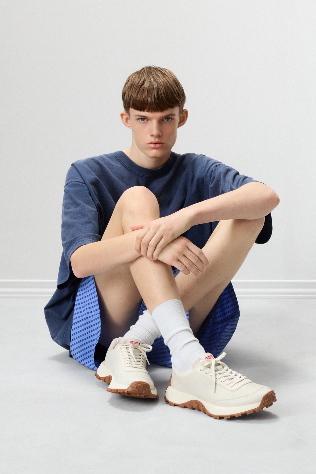 Drift Trail White Non-Dyed Leather Sneakers for Men. - Image 2
