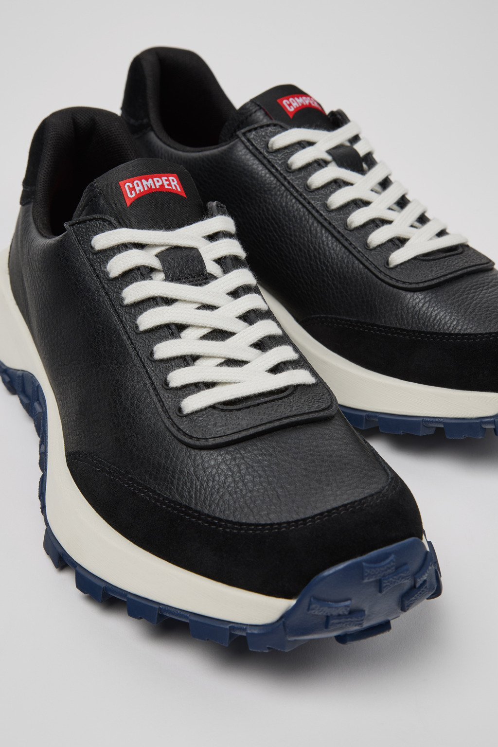 Drift Trail Black Leather and Nubuck Sneakers for Men.