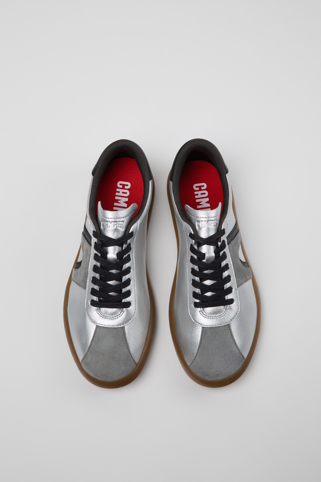 Pelotas Soller Silver-black Leather and Nubuck Sneakers for Men. - Image 4