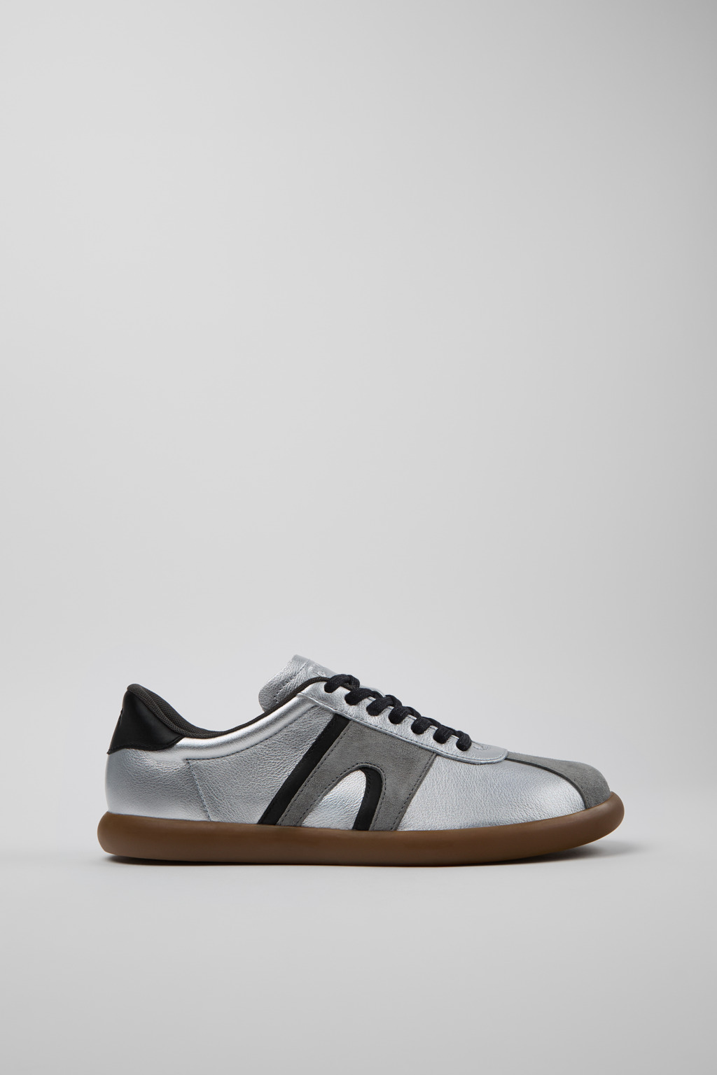 Pelotas Soller Silver-black Leather and Nubuck Sneakers for Men. - Image 2