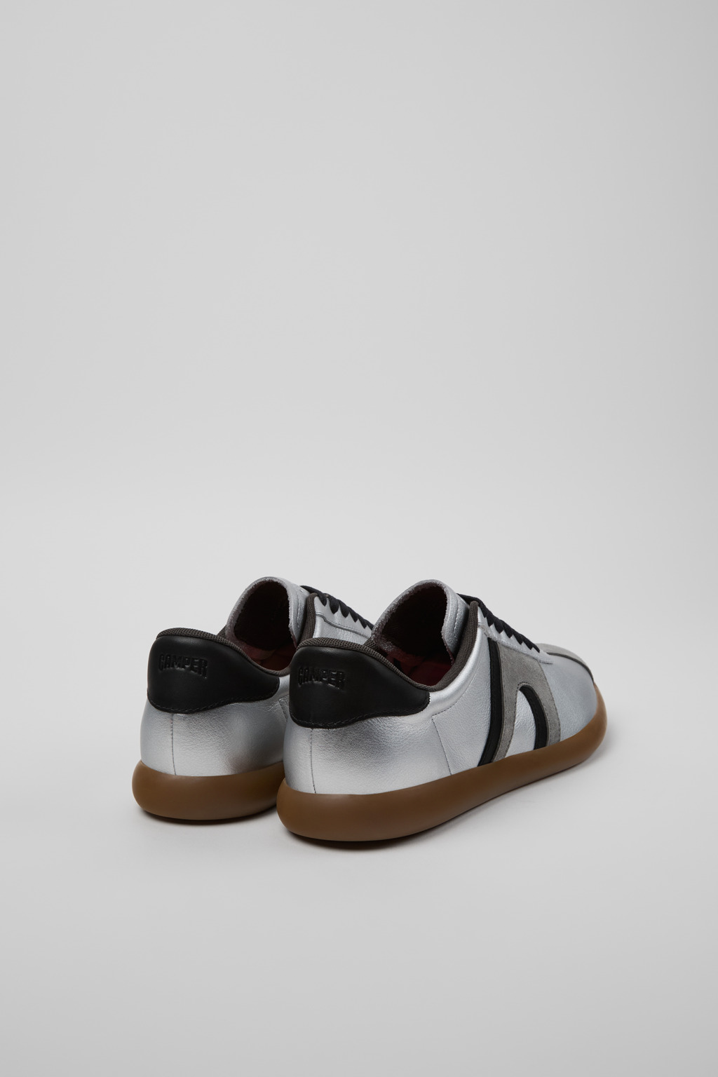 Pelotas Soller Silver-black Leather and Nubuck Sneakers for Men. - Image 3