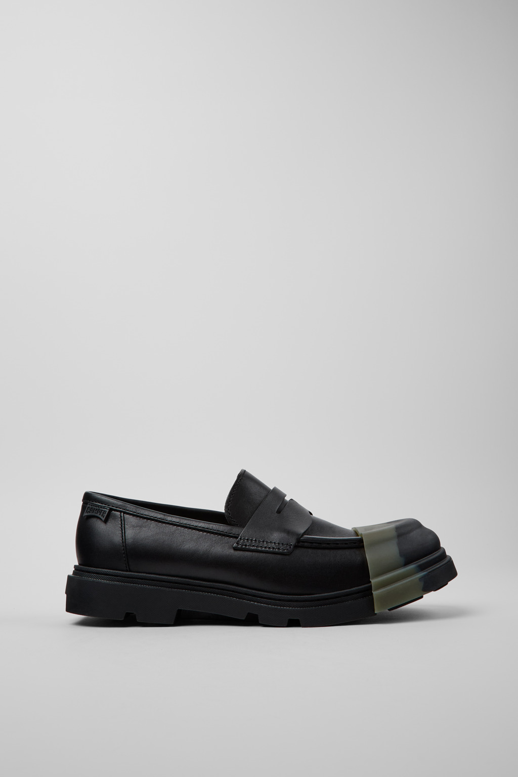 Junction Black Leather Moccasin Shoes for Men. - Image 2