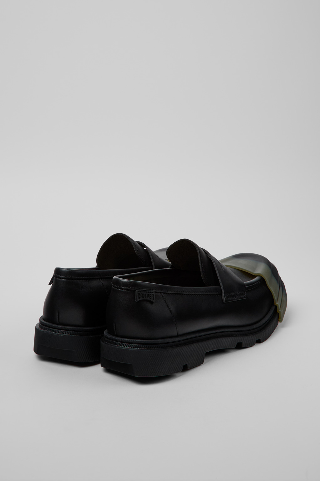 Junction Black Leather Moccasin Shoes for Men. - Image 3