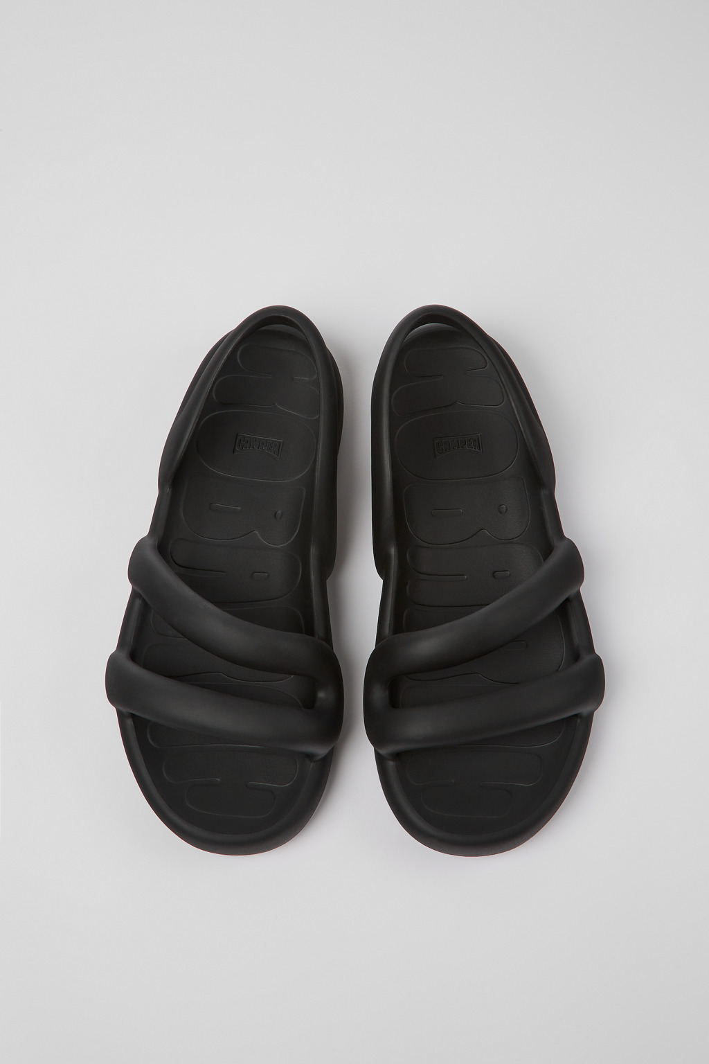 Kobarah Flat Black Synthetic Sandals for Men. - Image 4