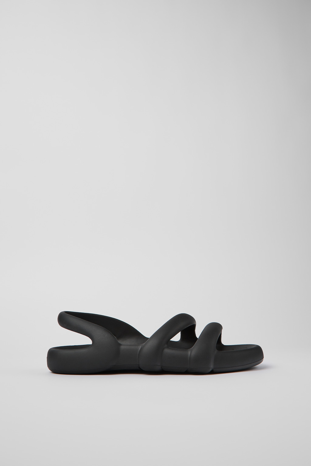 Kobarah Flat Black Synthetic Sandals for Men. - Image 2
