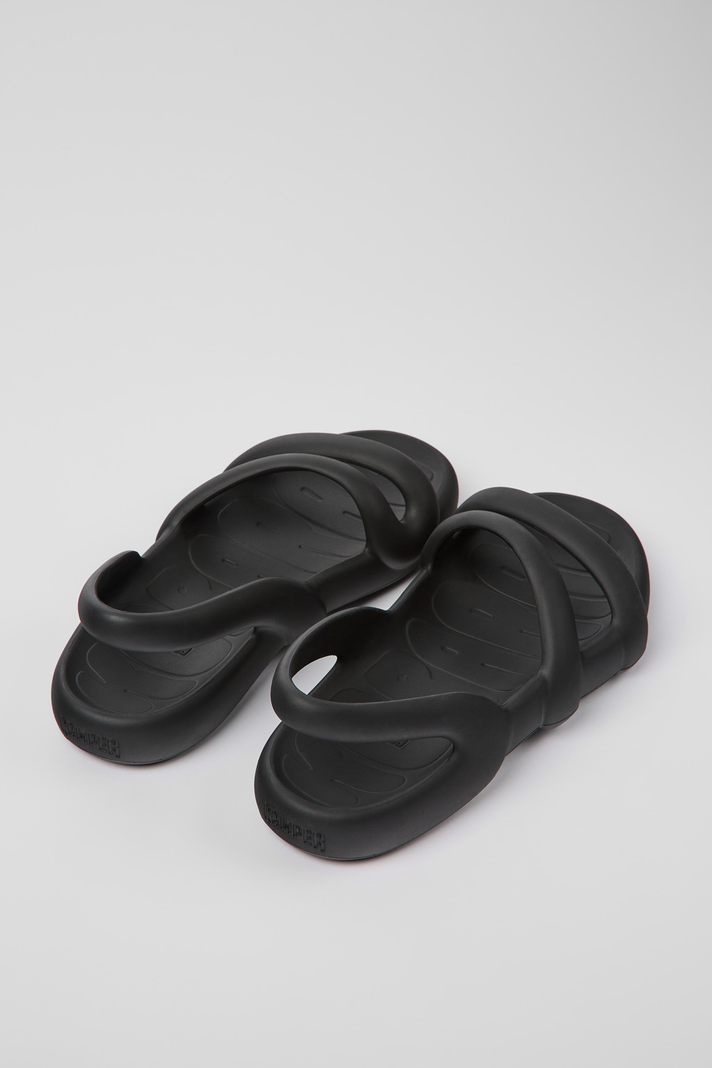 Kobarah Flat Black Synthetic Sandals for Men. - Image 3