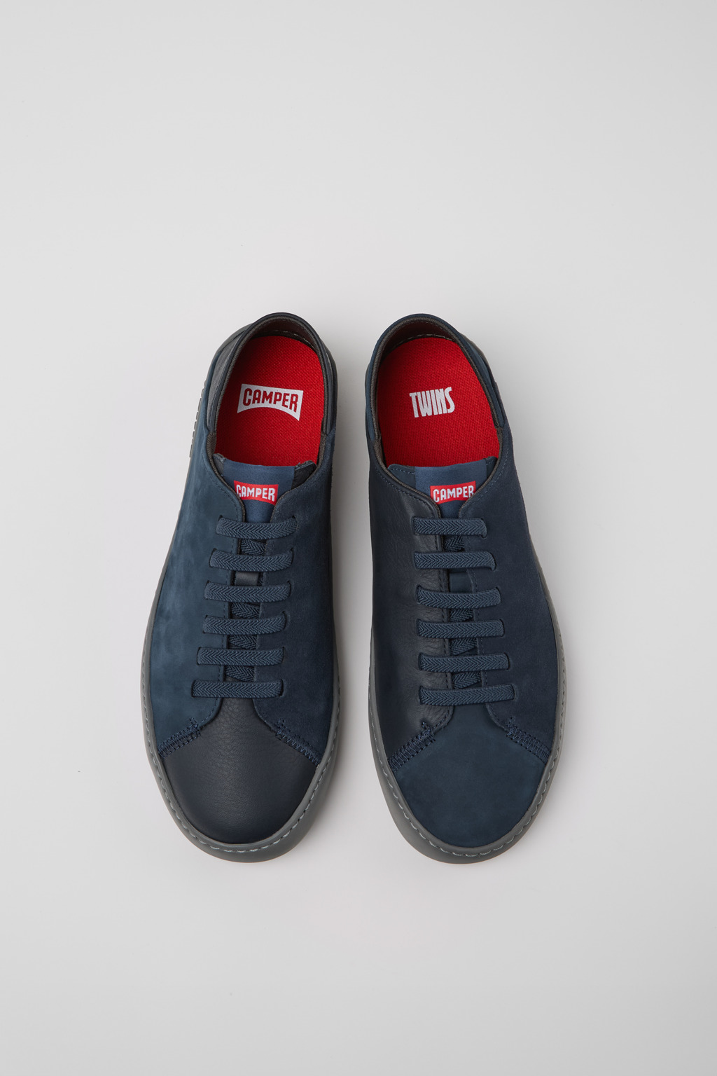 Twins Blue Nubuck and Leather Shoes for Men. - Image 4