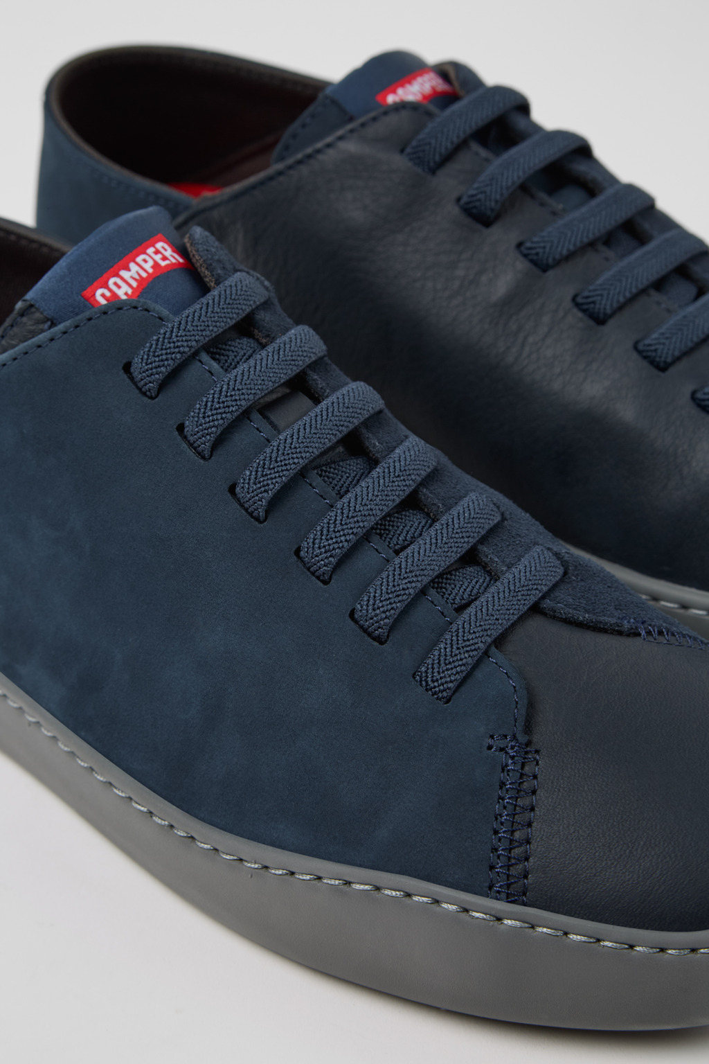 Twins Blue Nubuck and Leather Shoes for Men.