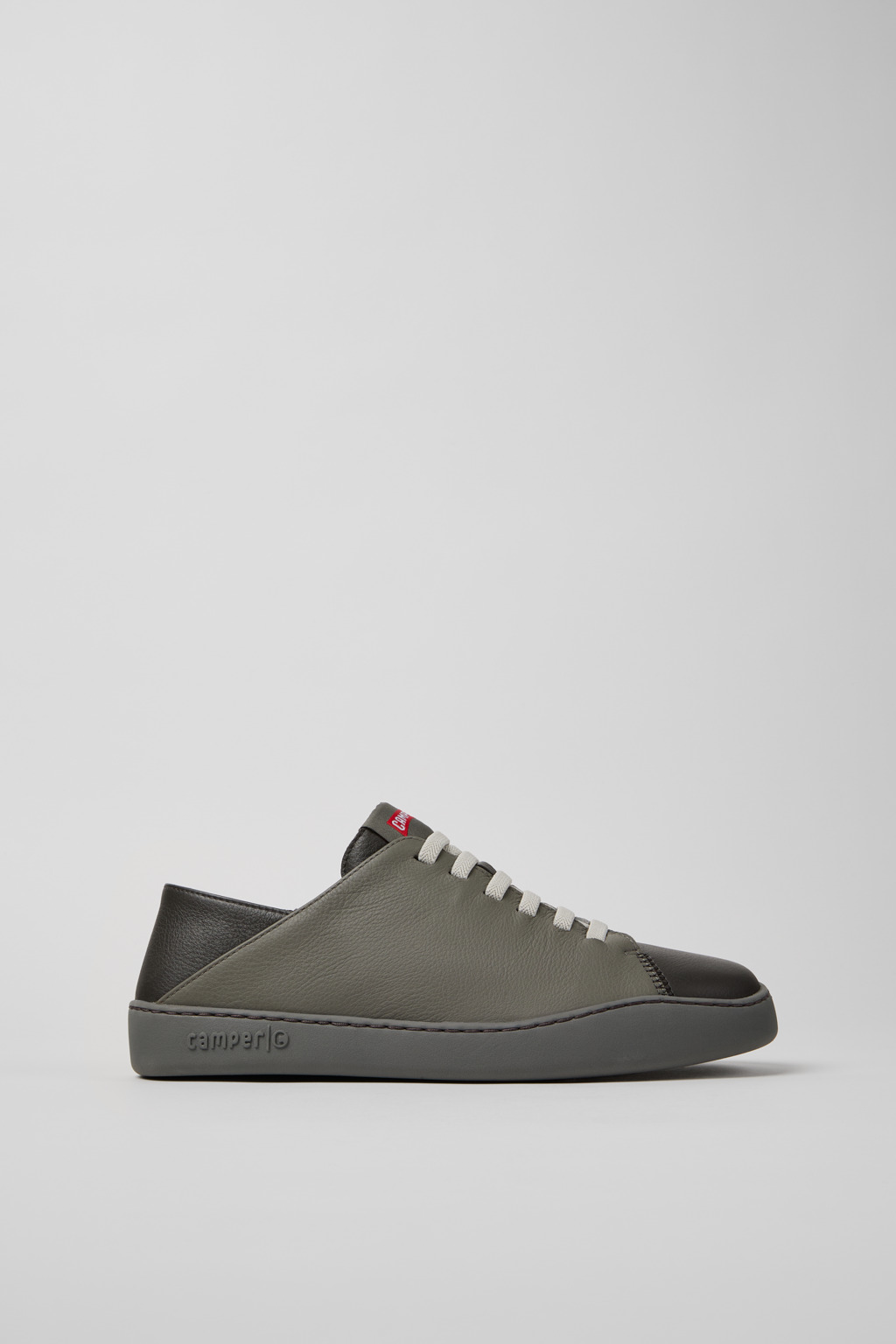 Twins Gray Leather Sneakers for Men. - Image 2