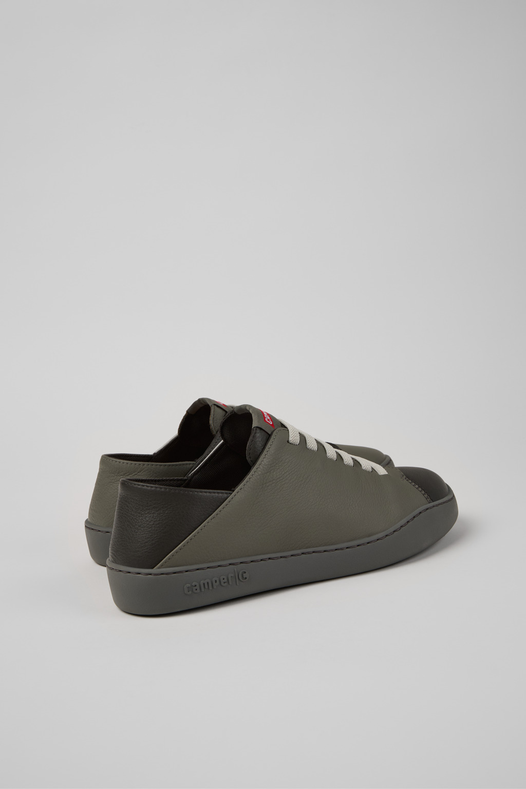 Twins Gray Leather Sneakers for Men. - Image 3