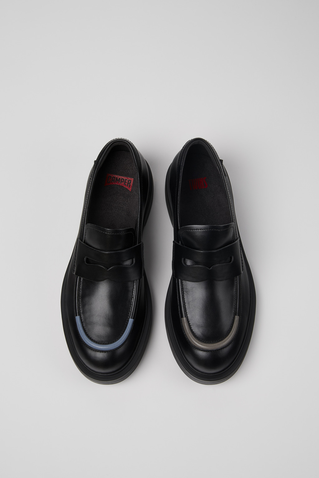 Twins Black leather shoes for men - Image 4