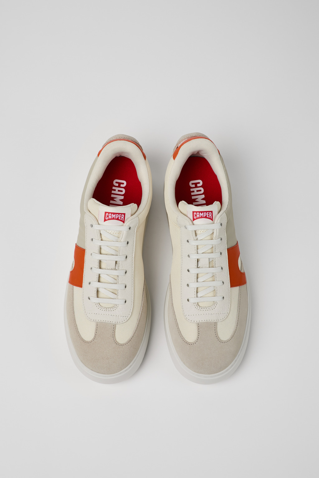 Runner K21 White/Gray textile and nubuck sneakers for men - Image 4