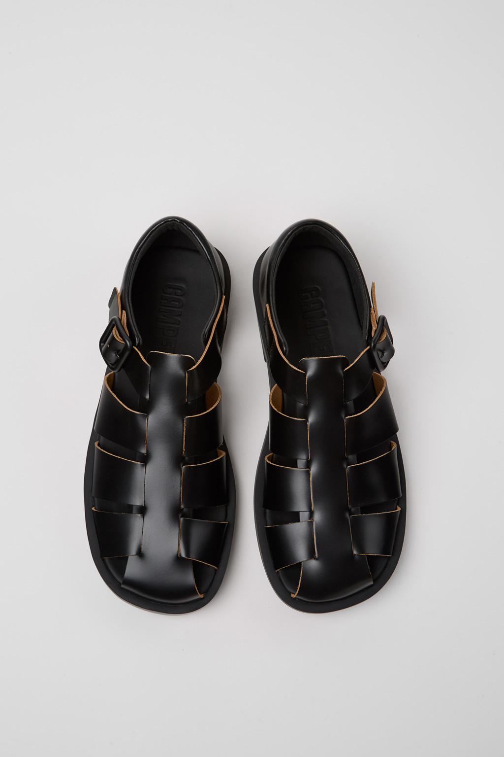 Don Black Leather Sandals for Men. - Image 4