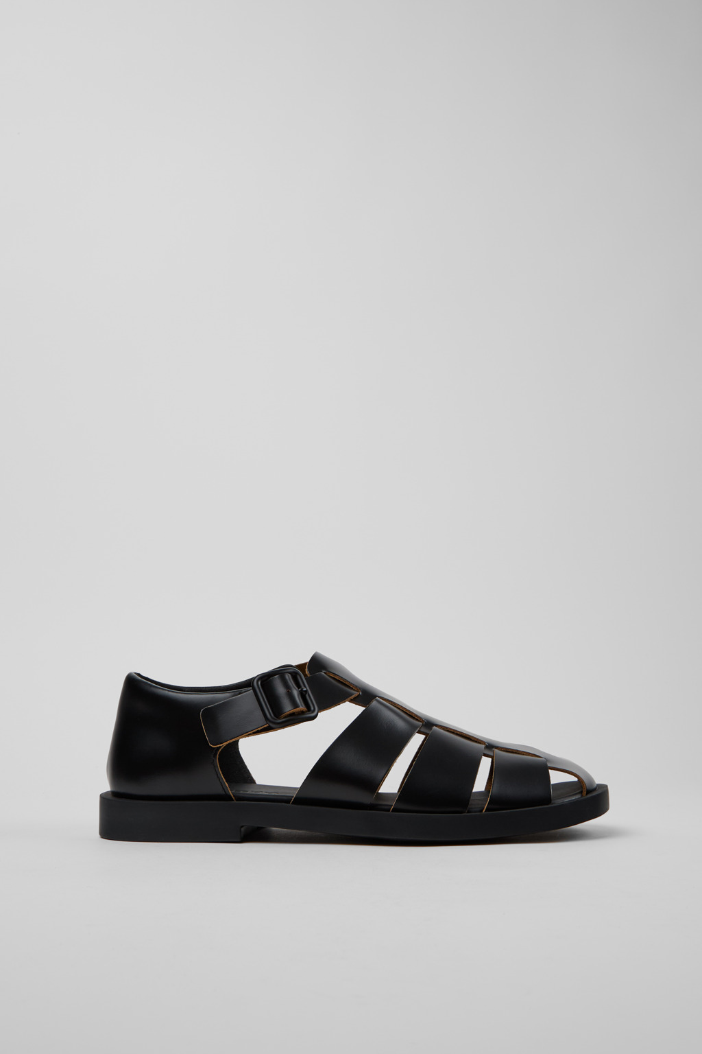 Don Black Leather Sandals for Men. - Image 2