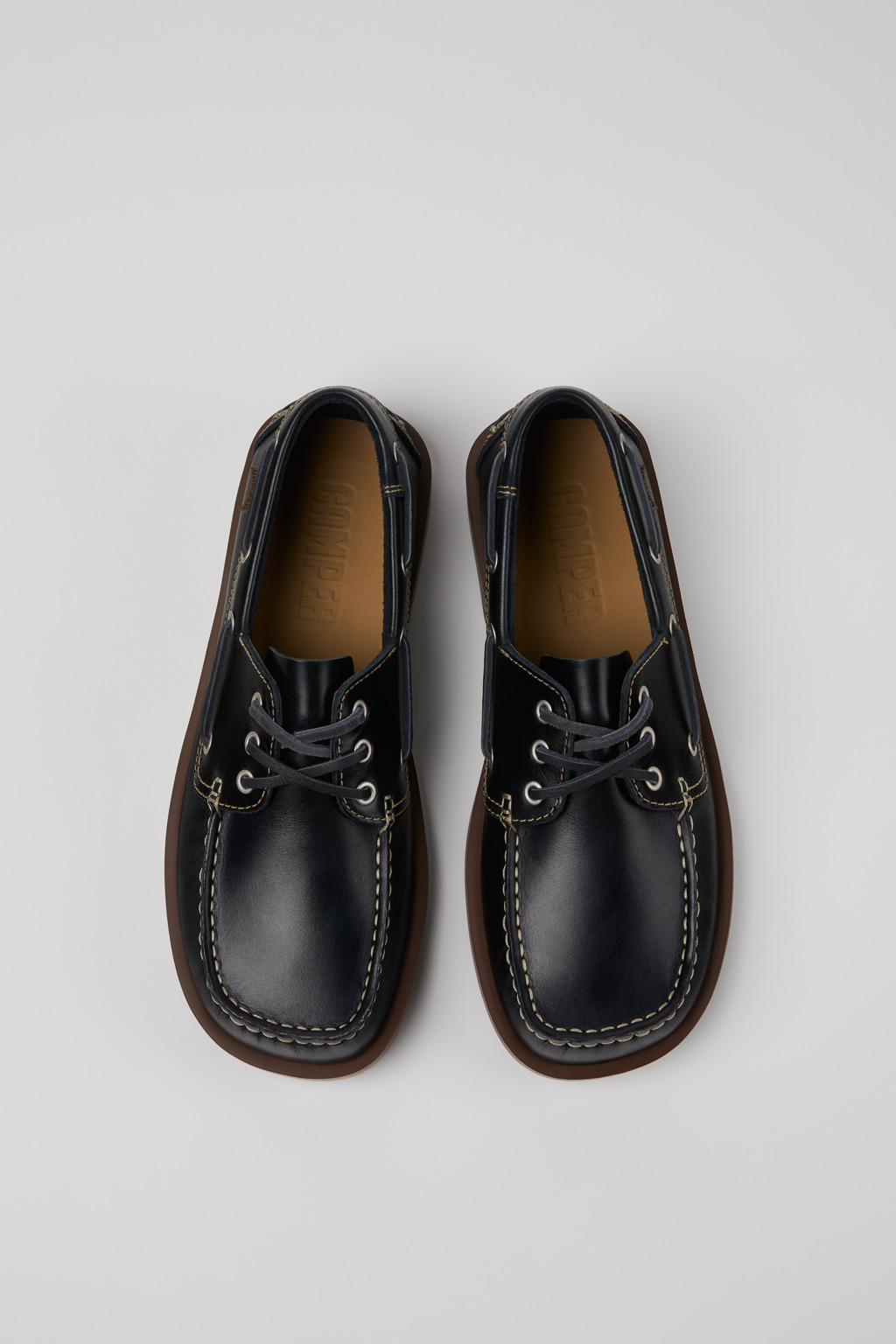 Don Blue Leather Moccasin Shoes for Men. - Image 4