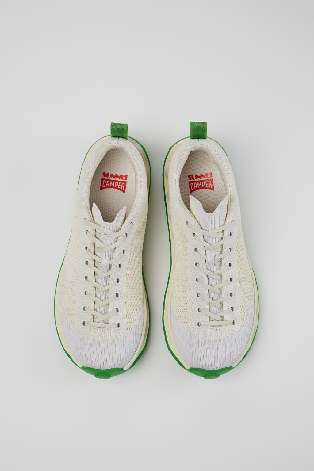Camper x SUNNEI - PELOTISSIMA White and Green Textile Sneakers for Men. - Image 4