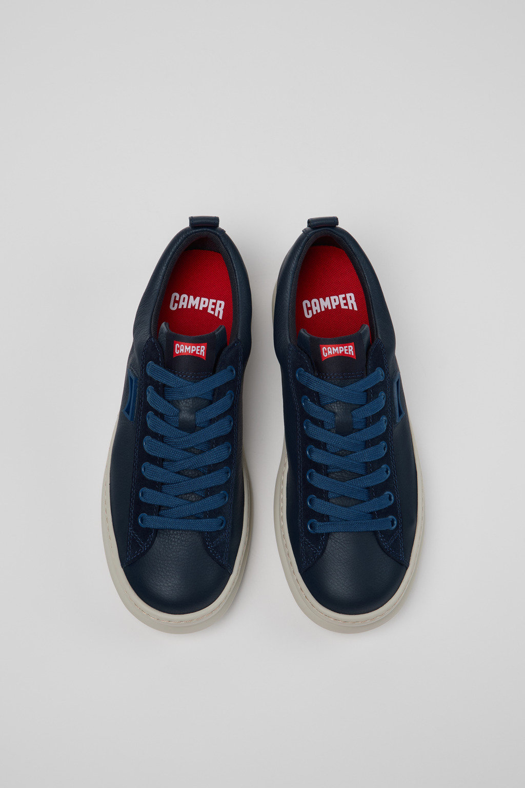 Runner Blue Leather and Nubuck Sneakers for Men. - Image 5