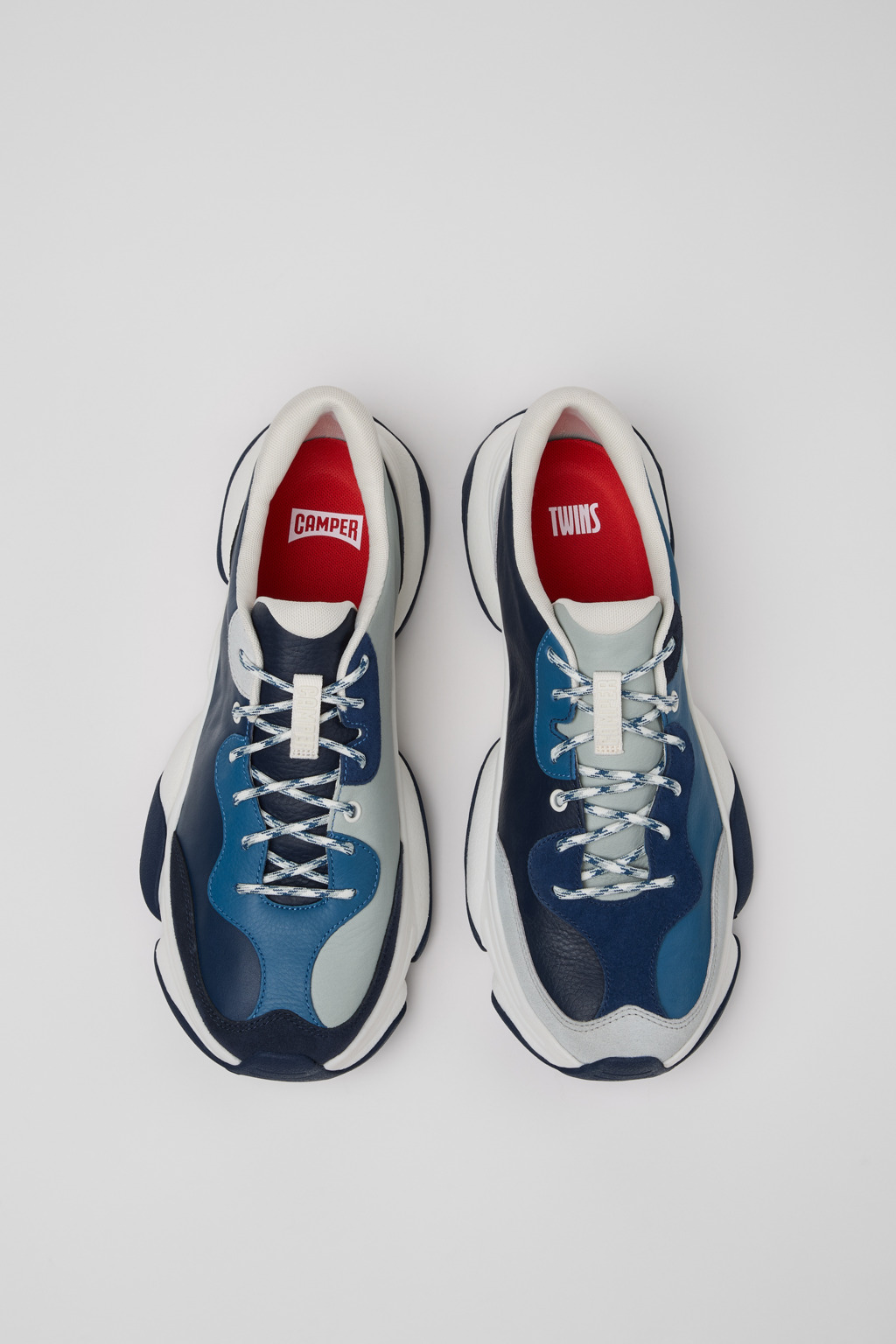 Twins Multicolor Leather and Nubuck Sneakers for Men. - Image 4