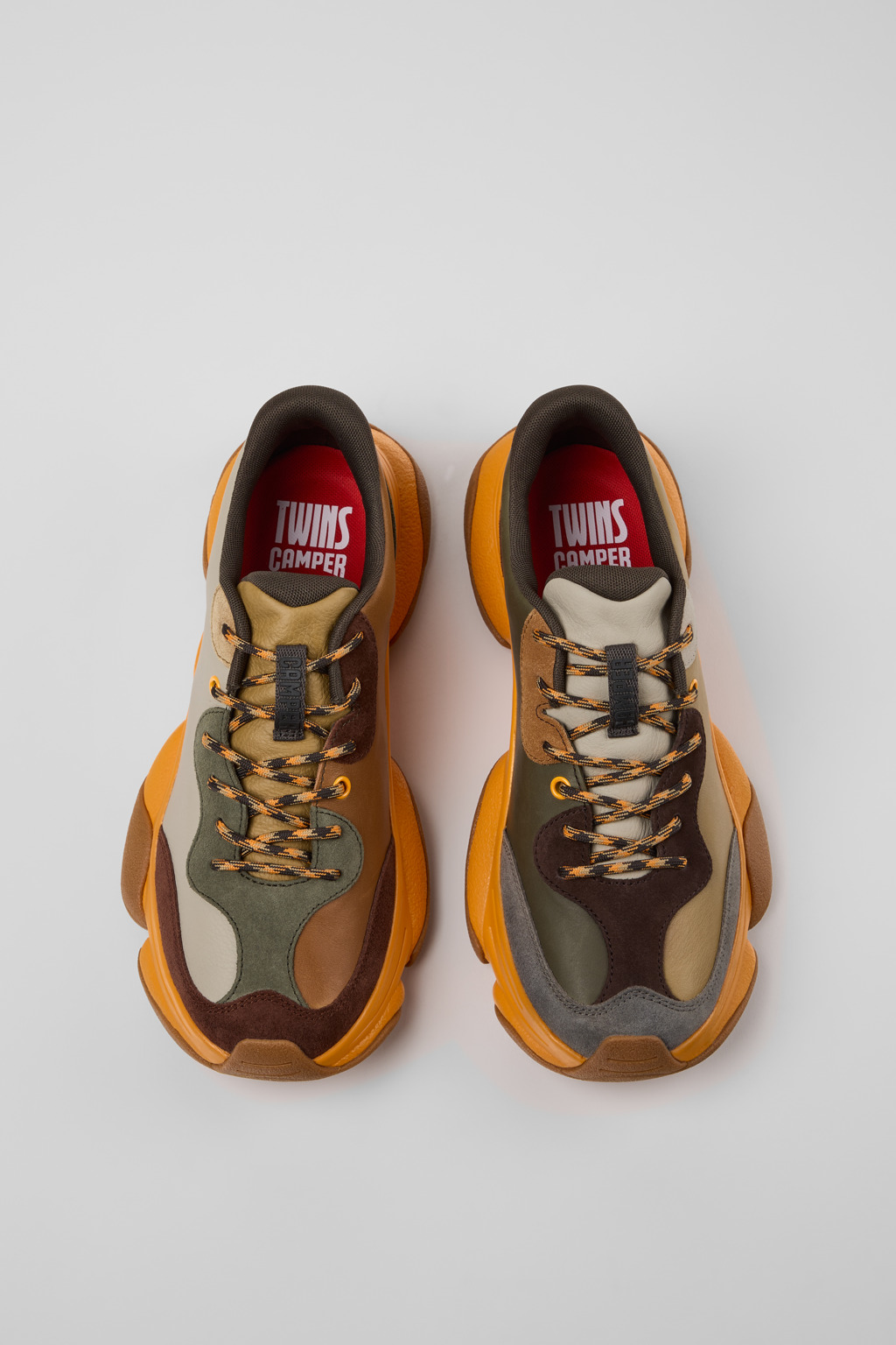 Twins Multicolor Leather and Nubuck Sneakers for Men. - Image 4
