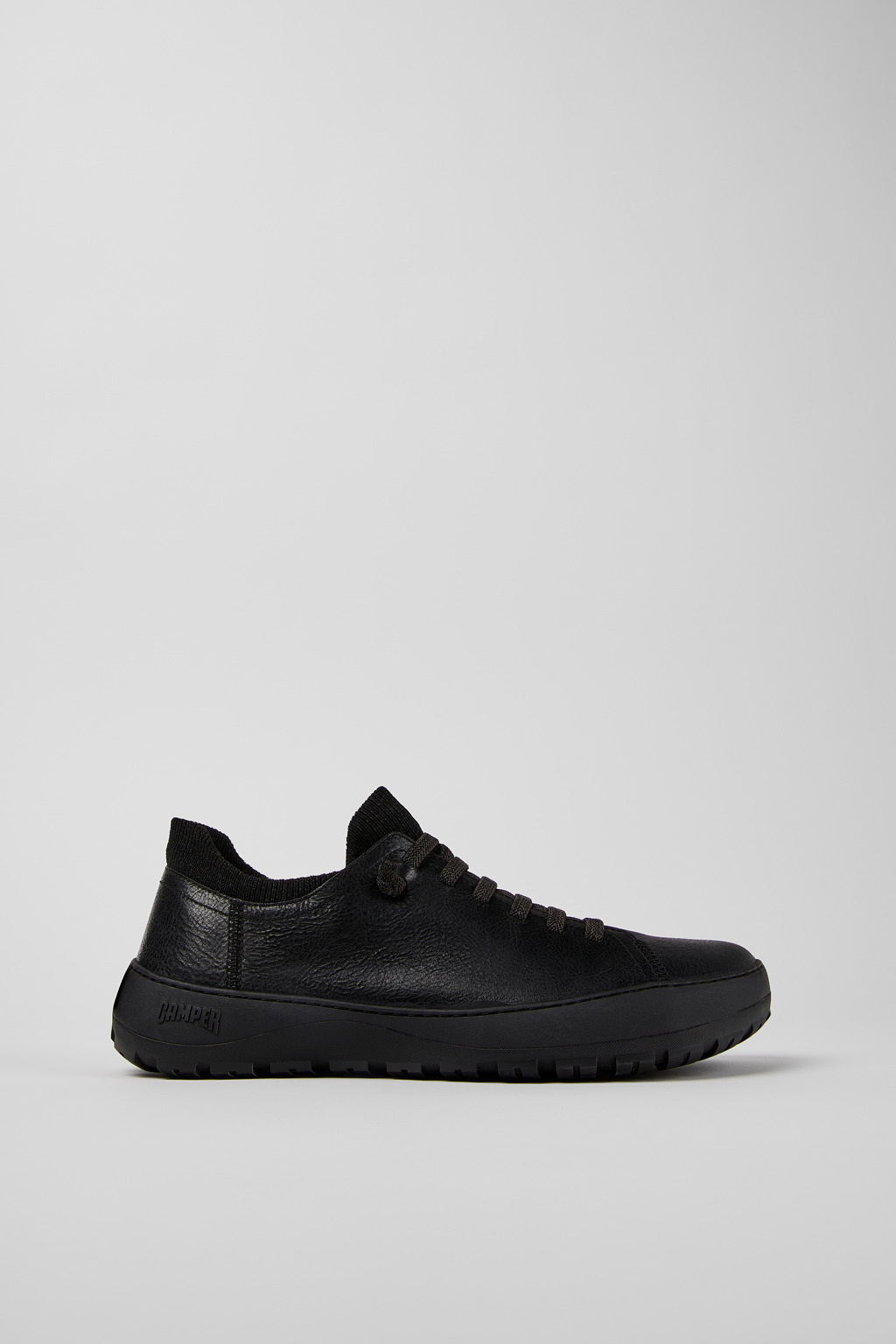 Peu Serra Black Regenerative Leather and Textile Shoes for Men. - Image 2
