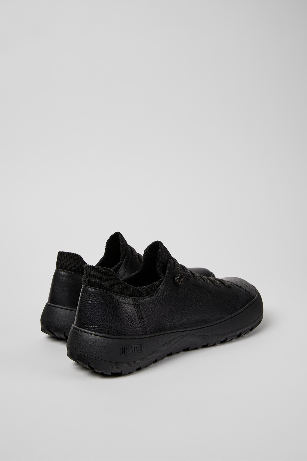 Peu Serra Black Regenerative Leather and Textile Shoes for Men. - Image 3
