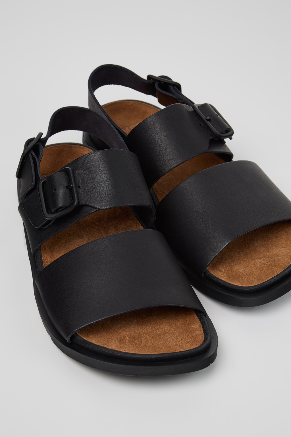 Lluc Sandal Black Leather Sandals for Men.