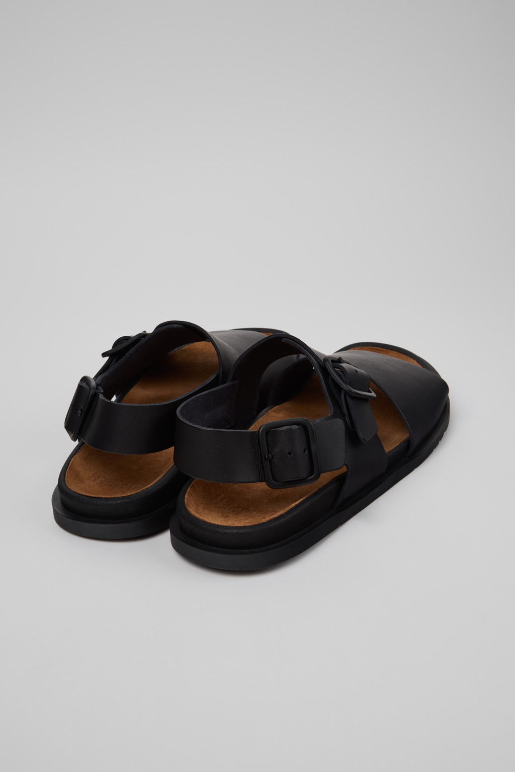 Lluc Sandal Black Leather Sandals for Men. - Image 3